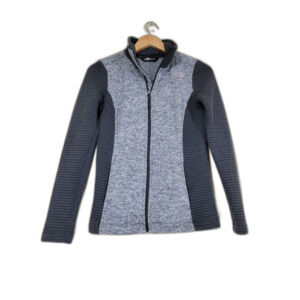 North Face Women's Grey Zip Sweatshirt - XS